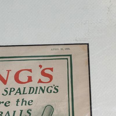 LOT 42: Antique Baseball Ads - Saturday Magazine & Spalding