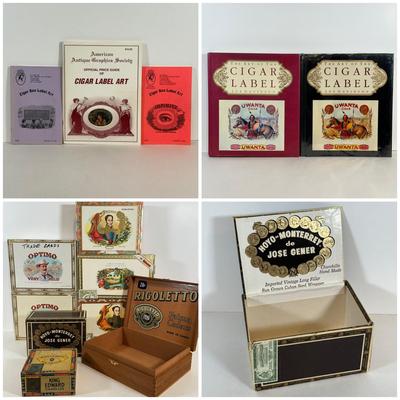 LOT: 47: Collection Of Cigar Boxes & Cigar Label Art Books