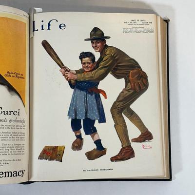 LOT 48: Antique Bound Volume Of Life Magazine Vol. LXXI 1918