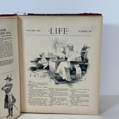 LOT 49: Antique Bound Volume Of Life Magazine Vol. 30 1897