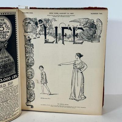 LOT 49: Antique Bound Volume Of Life Magazine Vol. 30 1897