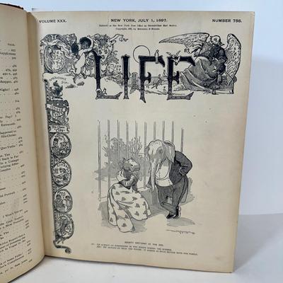 LOT 49: Antique Bound Volume Of Life Magazine Vol. 30 1897