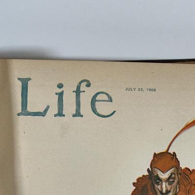 LOT 51: Antique Bound Volume Of Life Magazine LII 1908