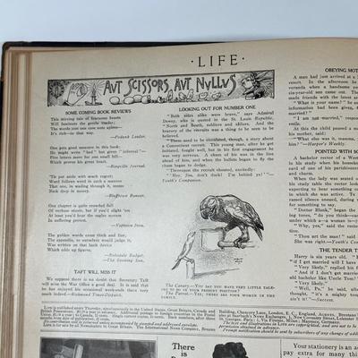 LOT 51: Antique Bound Volume Of Life Magazine LII 1908