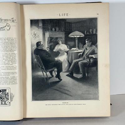 LOT 51: Antique Bound Volume Of Life Magazine LII 1908