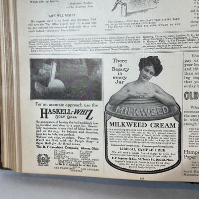 LOT 51: Antique Bound Volume Of Life Magazine LII 1908