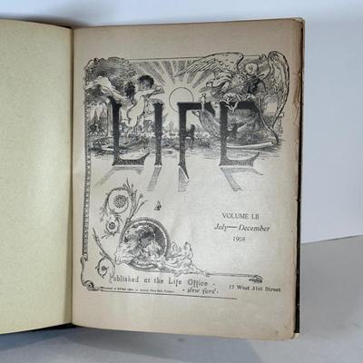 LOT 51: Antique Bound Volume Of Life Magazine LII 1908