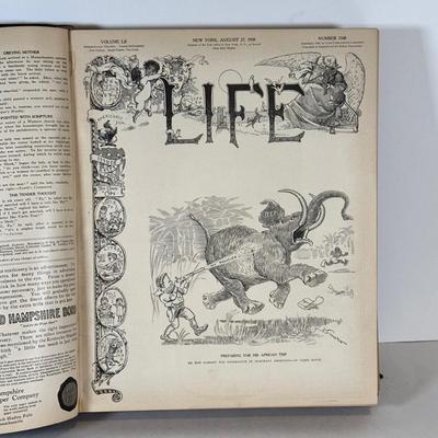 LOT 51: Antique Bound Volume Of Life Magazine LII 1908