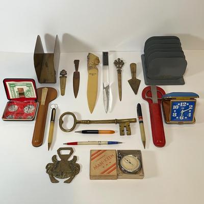 LOT 54: Vintage Office/Desk Essentials - Letter Openers, Pencils & More