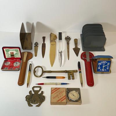 LOT 54: Vintage Office/Desk Essentials - Letter Openers, Pencils & More