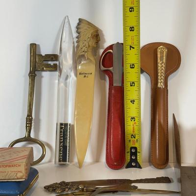 LOT 54: Vintage Office/Desk Essentials - Letter Openers, Pencils & More