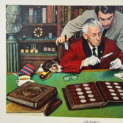 LOT 62: The Collector by Norman Rockwell Limited Edition Franklin Mint Canvas Print
