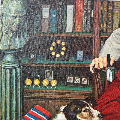 LOT 62: The Collector by Norman Rockwell Limited Edition Franklin Mint Canvas Print