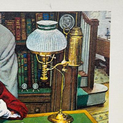 LOT 62: The Collector by Norman Rockwell Limited Edition Franklin Mint Canvas Print