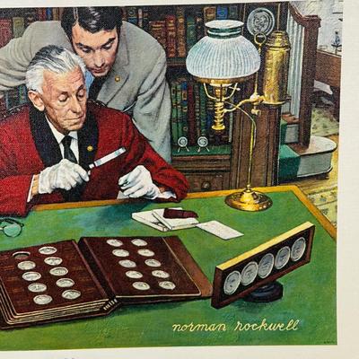 LOT 62: The Collector by Norman Rockwell Limited Edition Franklin Mint Canvas Print