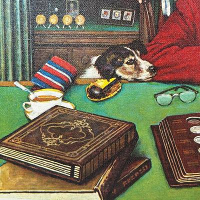 LOT 62: The Collector by Norman Rockwell Limited Edition Franklin Mint Canvas Print