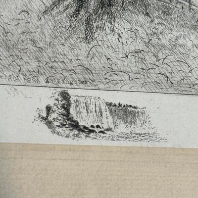 LOT 64: Vintage Niagara Falls Etching by Amos Sangster