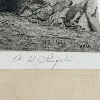 LOT 64: Vintage Niagara Falls Etching by Amos Sangster