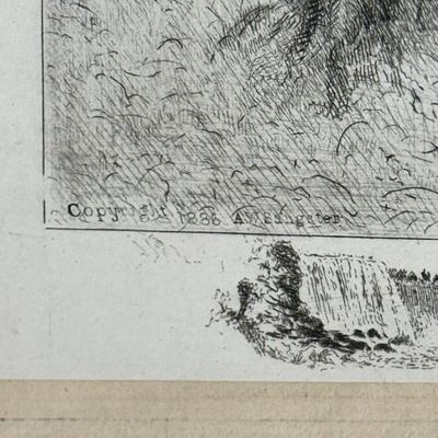 LOT 64: Vintage Niagara Falls Etching by Amos Sangster