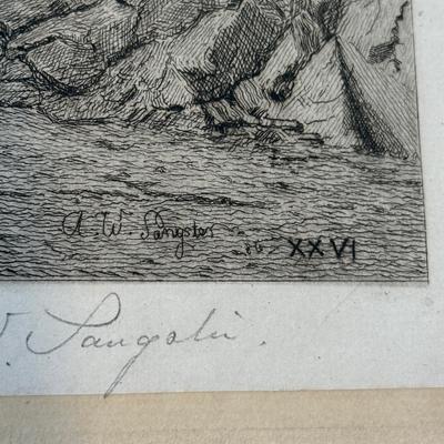 LOT 64: Vintage Niagara Falls Etching by Amos Sangster