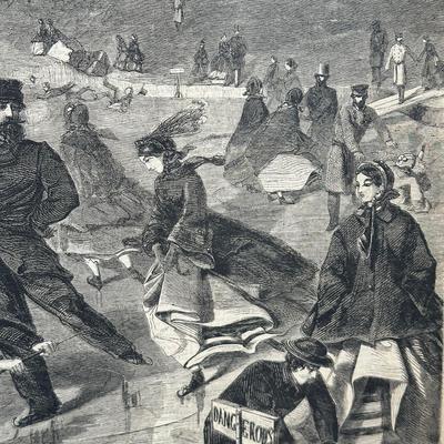 LOT 65: Skating on the Ladies' Skating Pond in Central Park, New York Print by Winslow Homer