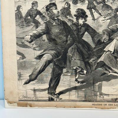LOT 65: Skating on the Ladies' Skating Pond in Central Park, New York Print by Winslow Homer
