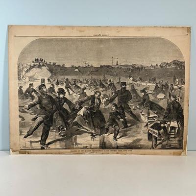LOT 65: Skating on the Ladies' Skating Pond in Central Park, New York Print by Winslow Homer