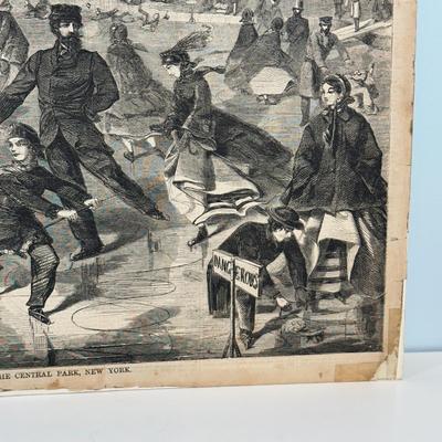 LOT 65: Skating on the Ladies' Skating Pond in Central Park, New York Print by Winslow Homer