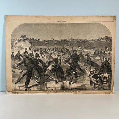 LOT 65: Skating on the Ladies' Skating Pond in Central Park, New York Print by Winslow Homer