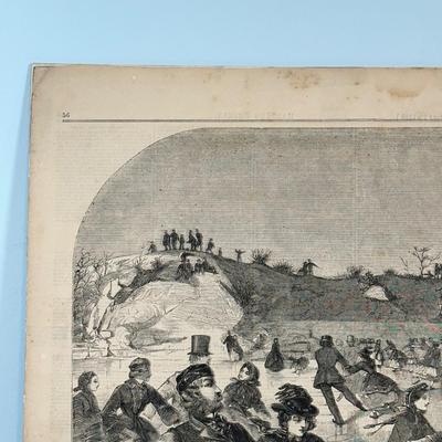 LOT 65: Skating on the Ladies' Skating Pond in Central Park, New York Print by Winslow Homer