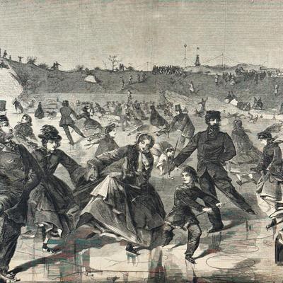 LOT 65: Skating on the Ladies' Skating Pond in Central Park, New York Print by Winslow Homer