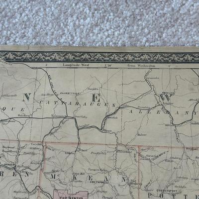 LOT 67: Antique 1864 Railroad Canal & County Map of Pennsylvania New Jersey & Adjoining States