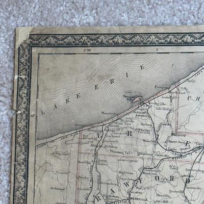 LOT 67: Antique 1864 Railroad Canal & County Map of Pennsylvania New Jersey & Adjoining States