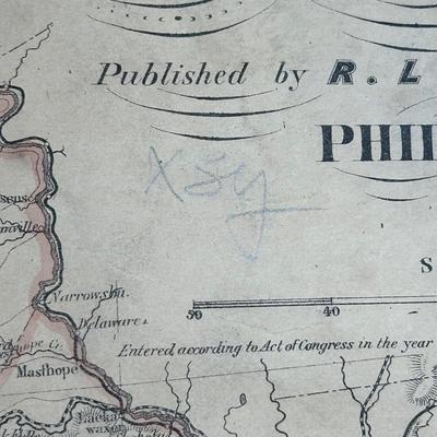 LOT 67: Antique 1864 Railroad Canal & County Map of Pennsylvania New Jersey & Adjoining States