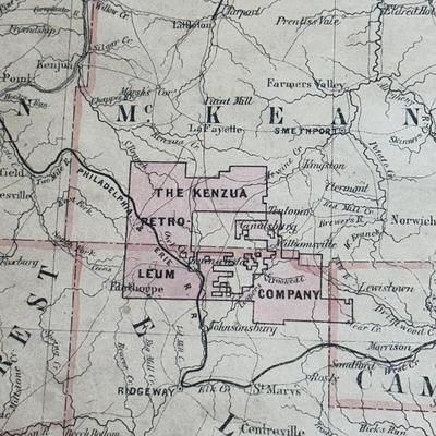 LOT 67: Antique 1864 Railroad Canal & County Map of Pennsylvania New Jersey & Adjoining States