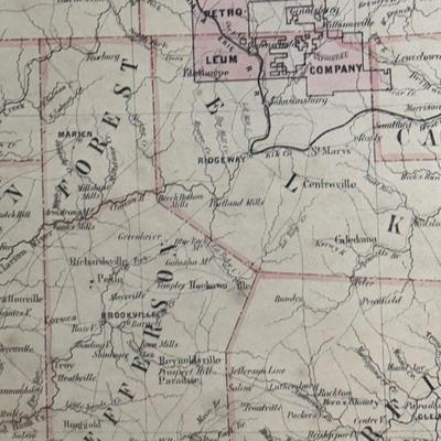 LOT 67: Antique 1864 Railroad Canal & County Map of Pennsylvania New Jersey & Adjoining States