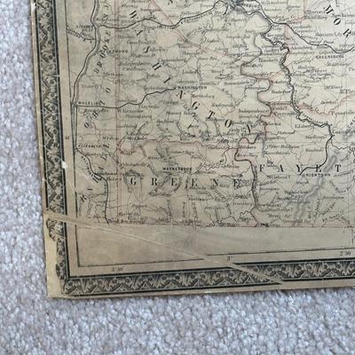 LOT 67: Antique 1864 Railroad Canal & County Map of Pennsylvania New Jersey & Adjoining States