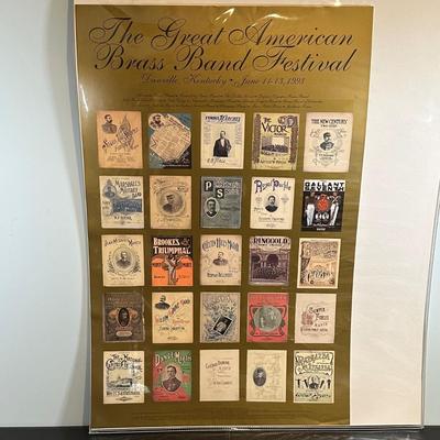 LOT 76: Collection Of Vintage Sheet Music & The Great American Brass Band Festival Poster