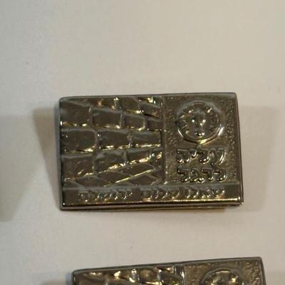 LOT 77: Israel Lucite Stained Glass Window, Israeli Stamp Brass Trinket Dish & More