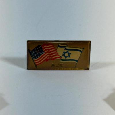 LOT 77: Israel Lucite Stained Glass Window, Israeli Stamp Brass Trinket Dish & More
