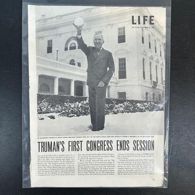 LOT 79: Harry S. Truman Collectables - Poster, Magazines, Hand Signed Document & More
