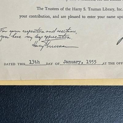 LOT 79: Harry S. Truman Collectables - Poster, Magazines, Hand Signed Document & More