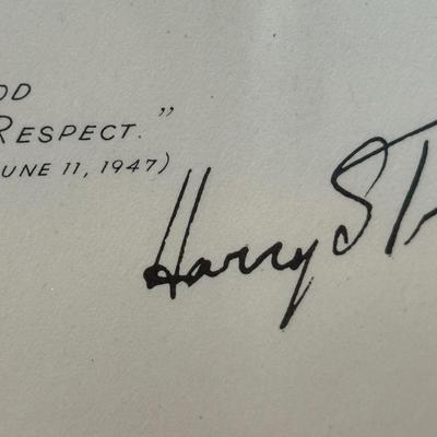 LOT 79: Harry S. Truman Collectables - Poster, Magazines, Hand Signed Document & More