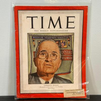 LOT 79: Harry S. Truman Collectables - Poster, Magazines, Hand Signed Document & More