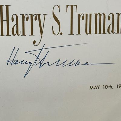 LOT 79: Harry S. Truman Collectables - Poster, Magazines, Hand Signed Document & More
