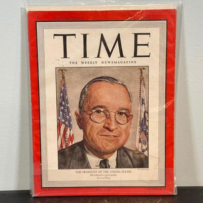 LOT 79: Harry S. Truman Collectables - Poster, Magazines, Hand Signed Document & More