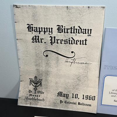 LOT 79: Harry S. Truman Collectables - Poster, Magazines, Hand Signed Document & More