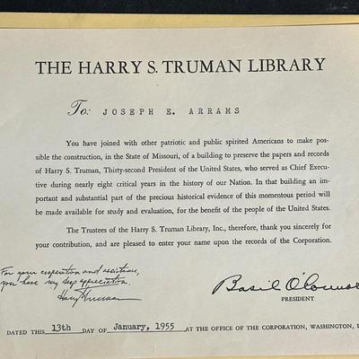 LOT 79: Harry S. Truman Collectables - Poster, Magazines, Hand Signed Document & More