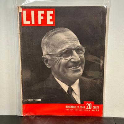 LOT 79: Harry S. Truman Collectables - Poster, Magazines, Hand Signed Document & More