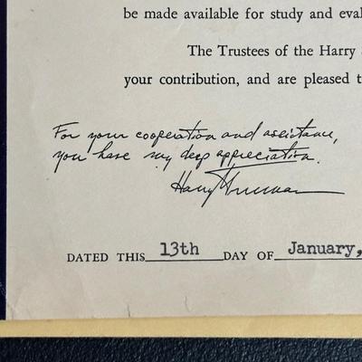 LOT 79: Harry S. Truman Collectables - Poster, Magazines, Hand Signed Document & More
